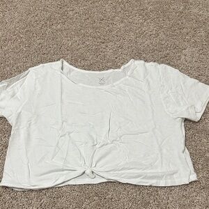 PacSun White Knotted Crop Top